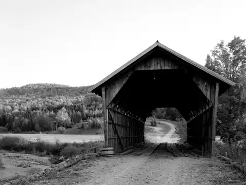 Wooden covered bridge in Vermont