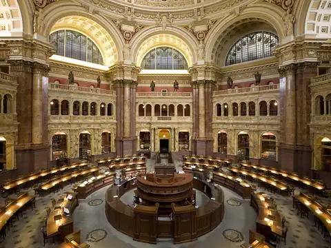 Main Reading Room of the Library of Congress in Washington, D.C.