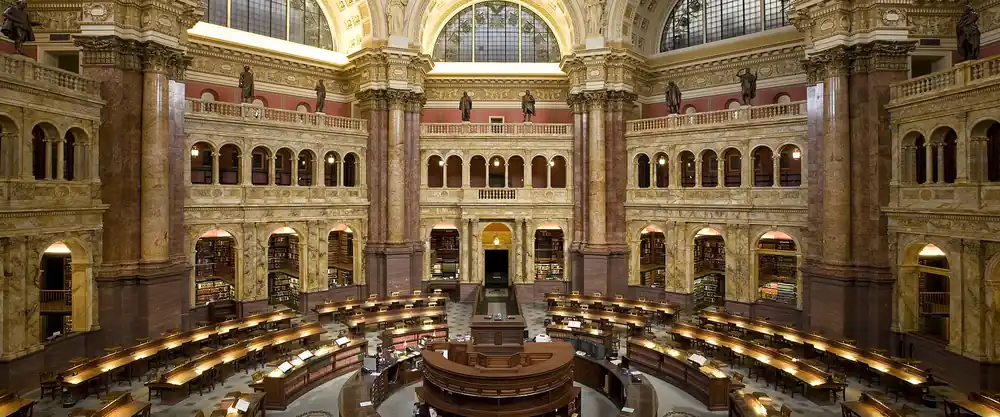 Main Reading Room of the Library of Congress in Washington, D.C.